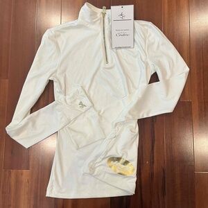 New NFL Couture Cream Top NY Jets Long Sleeve Athletic Football Pullover Size XS